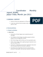 Project Coordinator Monthly Report Jan 2011