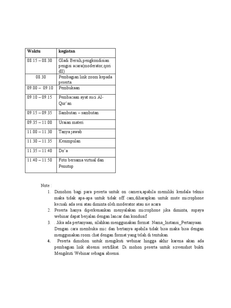 Rundown Dan Note | PDF