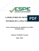 Informe Laboratorio: Instrumentos de Medición en El Taller Metalmecánico