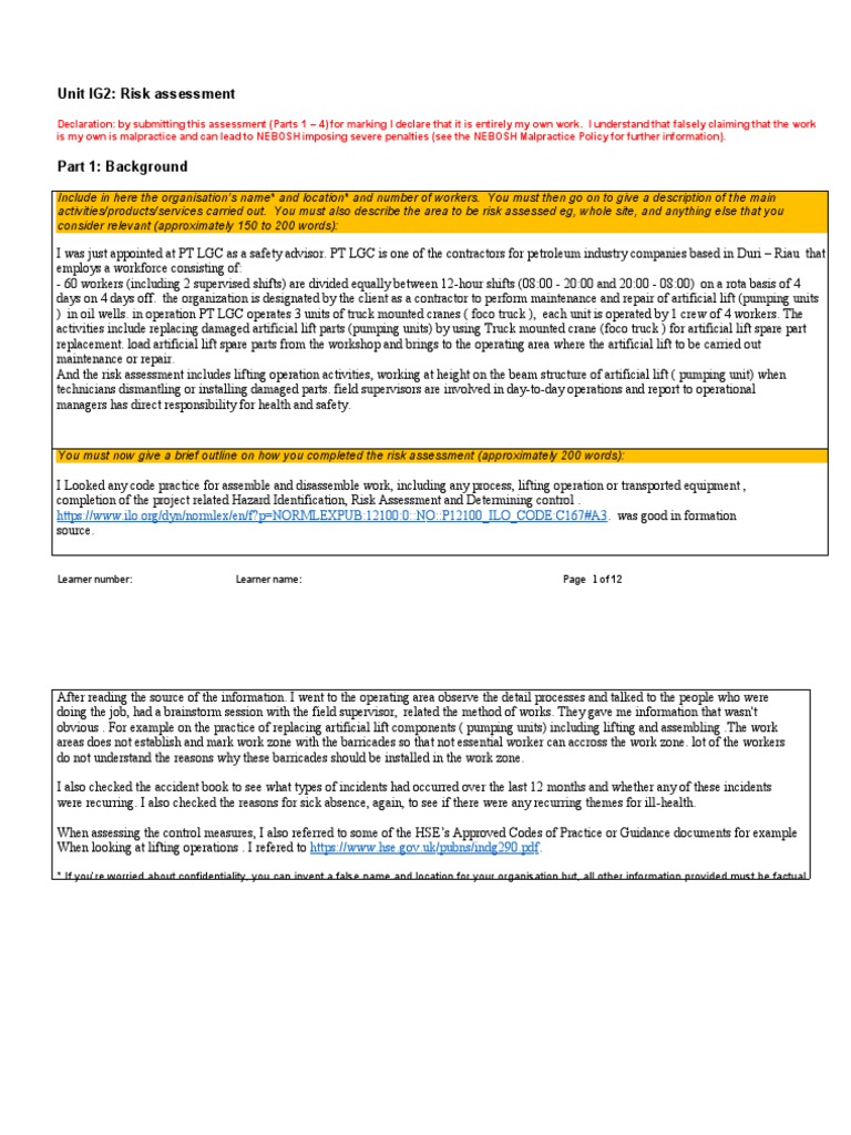 IGC2-submission Hazanur - Rev | PDF | Occupational Safety And Health ...