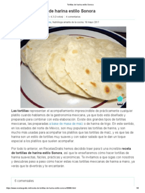 Tortillas de Harina Estilo Sonora | PDF