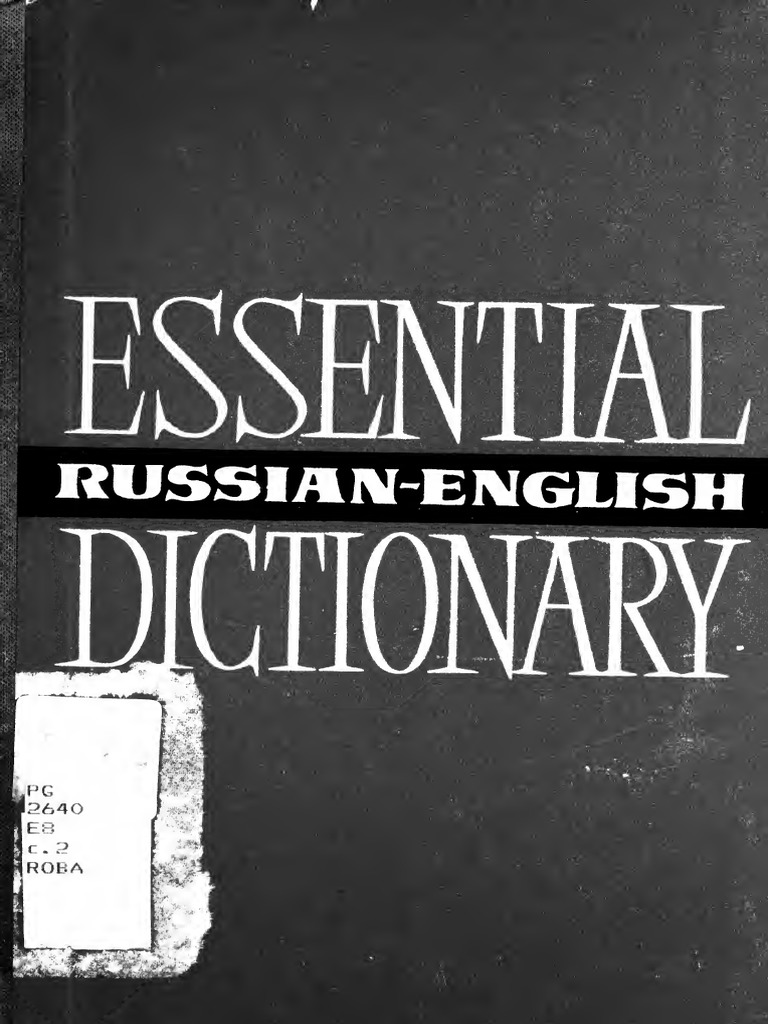 Essential Russian English Dictionary PDF PDF Grammatical Gender