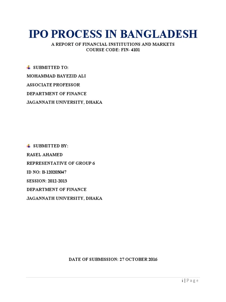 Bangladesh IPO Insights | PDF | Initial Public Offering | Securities ...