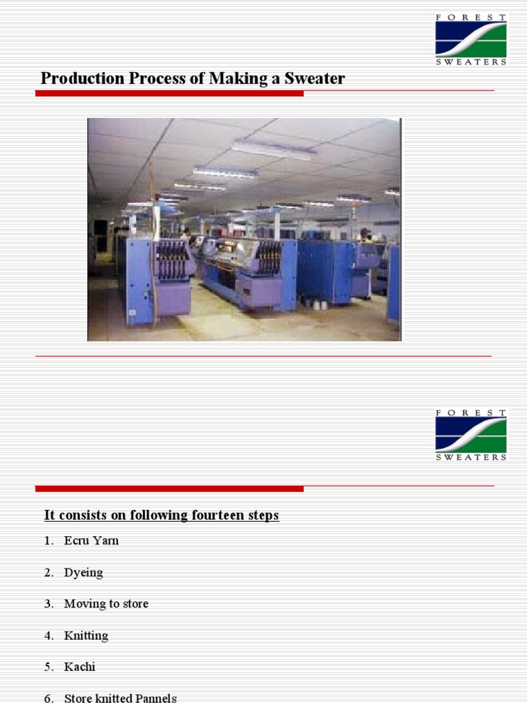 Sweater Production: 14-Step Process | PDF | Knitting | Dyeing