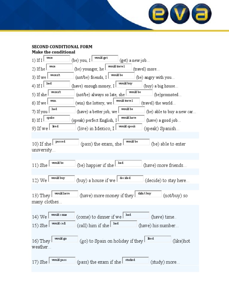 Second Conditional Form Make The Conditional | PDF