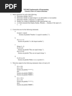 Tutorial 3 Flow of Control (Selection)