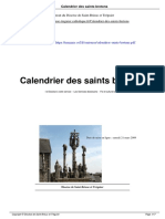 Calendrier Des Saints Bretons