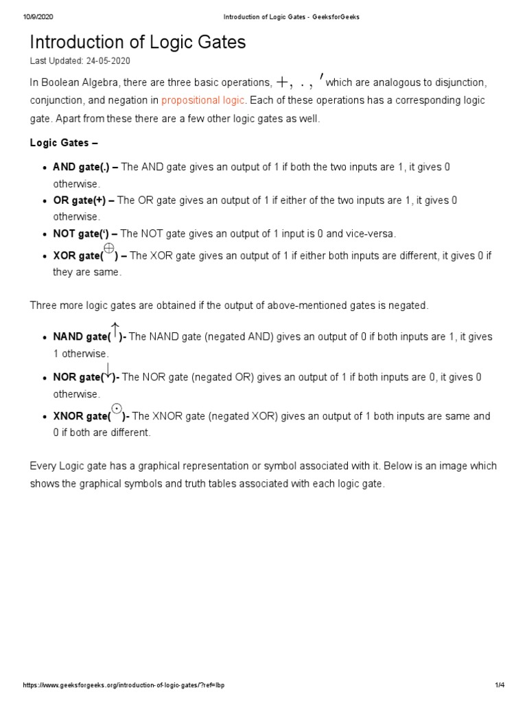 Introduction Of Logic Gates Pdf Download Free Pdf Logic Gate