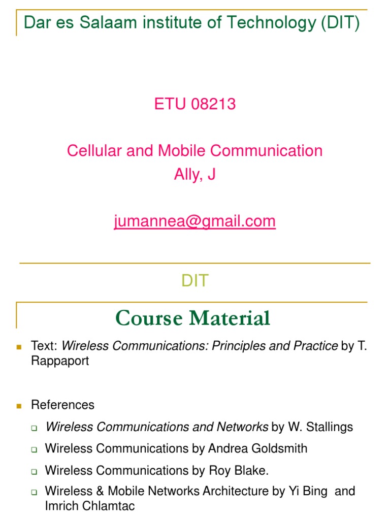 Cellular and Mobile Communication Course | PDF | Duplex ...