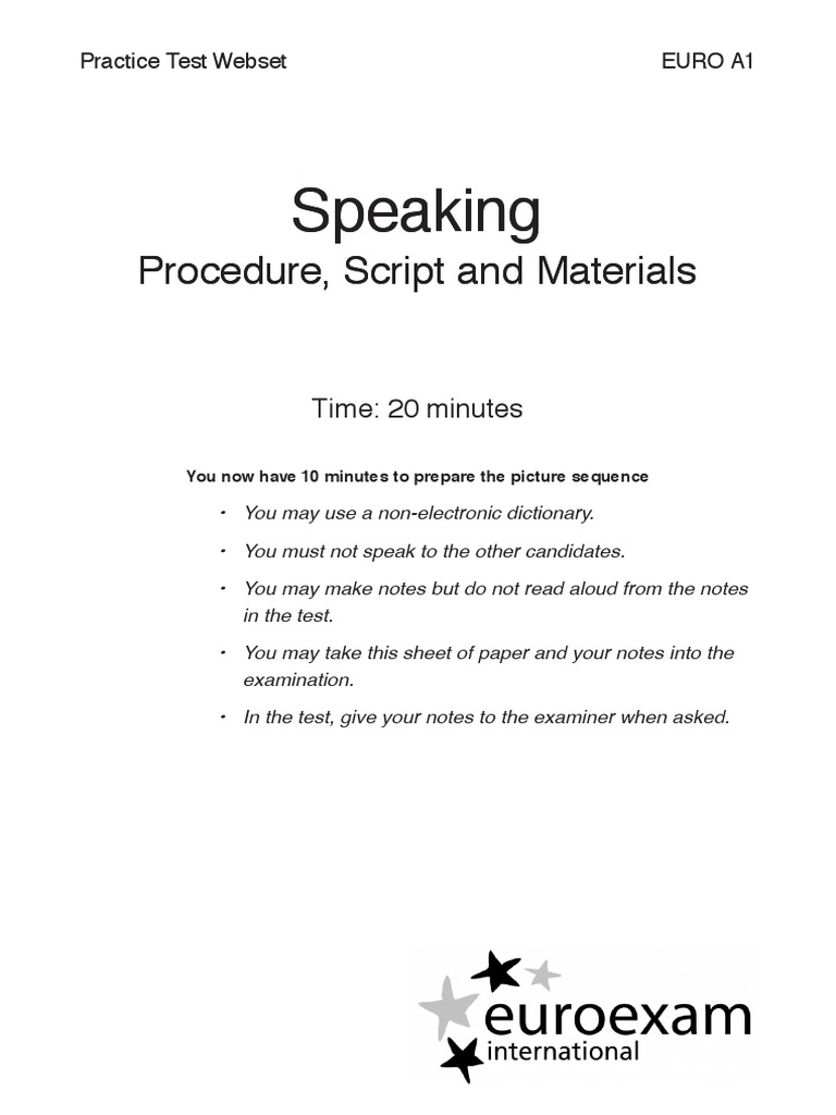 A1 Speaking Test Guide | PDF | Test (Assessment) | Learning
