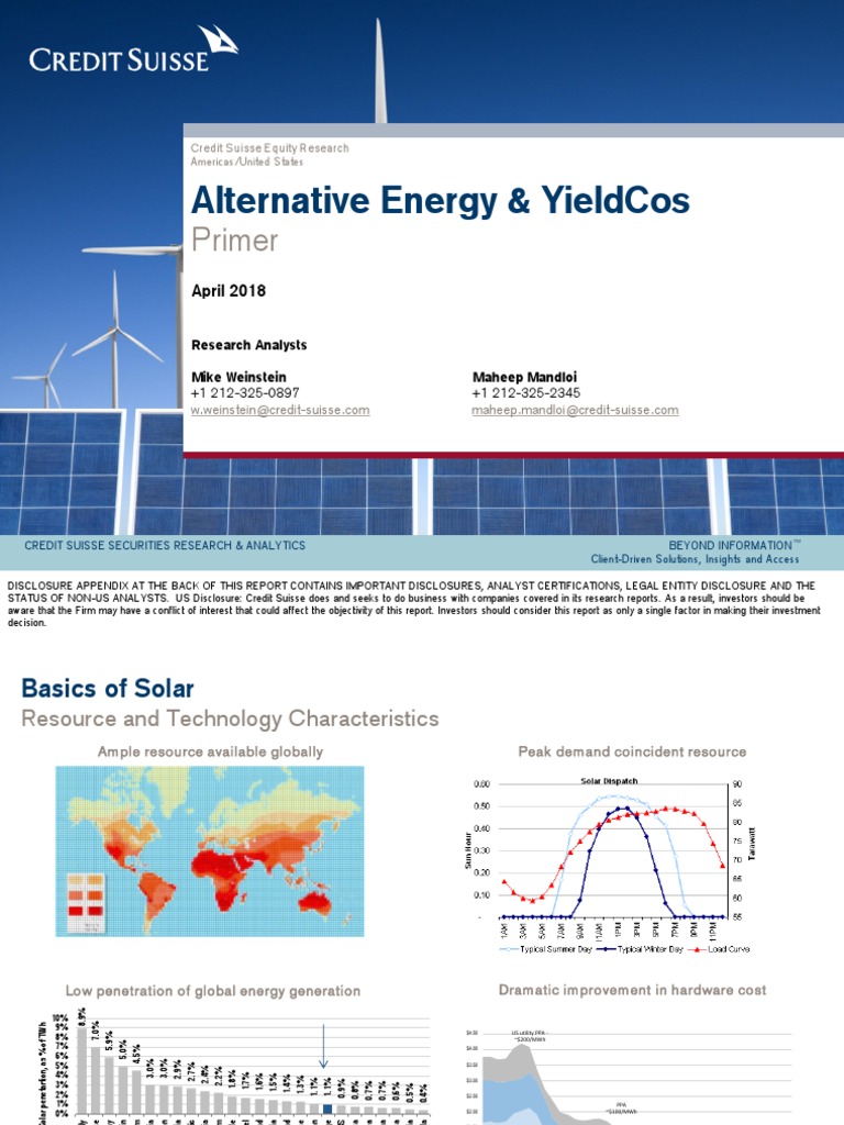CS Alternative Energy YieldCos | PDF | Wind Power | Solar Power