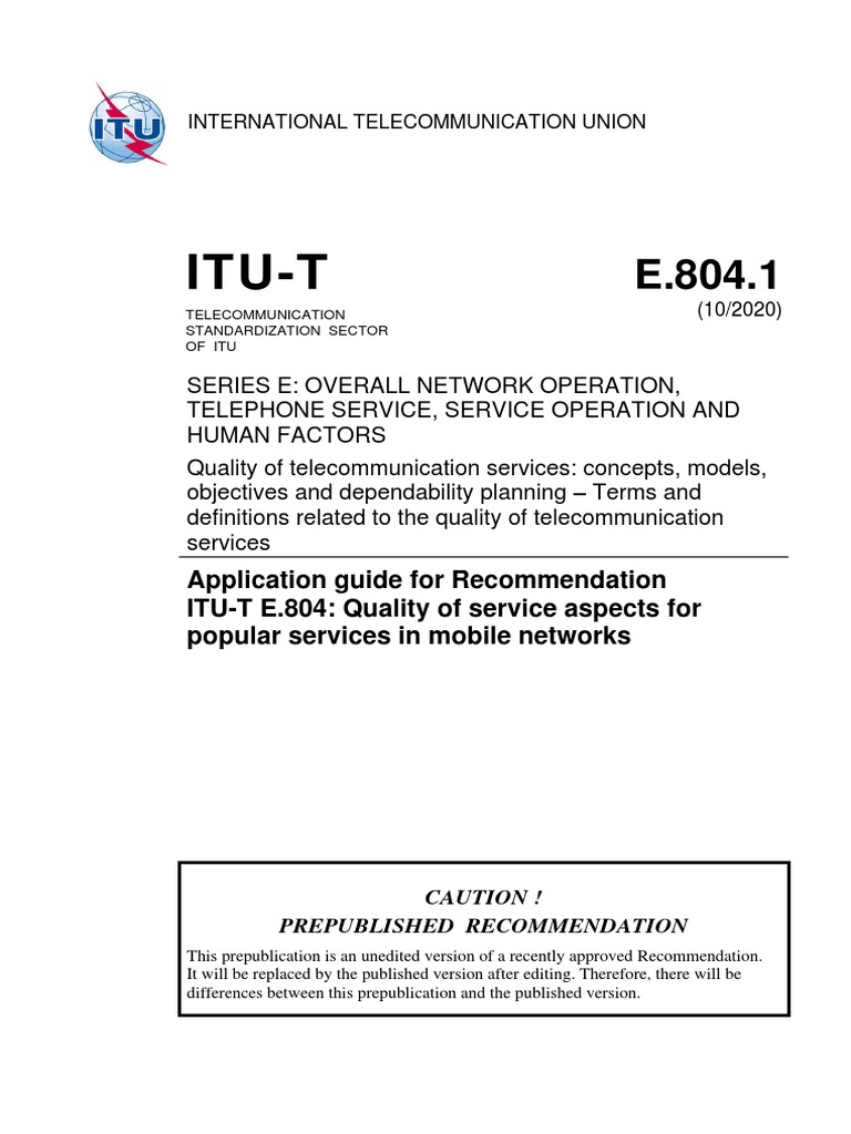 T Rec E.804.1 202010 P!!PDF e | PDF | Quality Of Service | Data ...