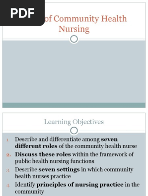 2 - Roles Of Community Health Nursing | Pdf | Nursing | Leadership