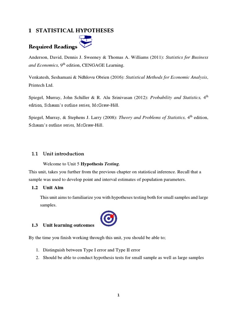 Hypothesis Testing in Statistics | PDF | P Value | Type I And Type Ii ...