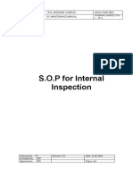 S.O.P For Internal Inspection: Ipcl-Gandhar Complex WI/GC-C&I/6.3/002 GC Maintenance Manual Internal Inspection 1 - OF 5