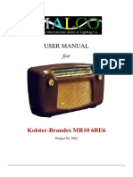 USER MANUAL 5052 Kolster-Brandes MR10 6BE6 CIALCO