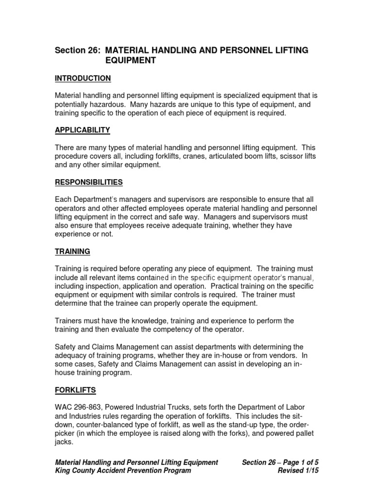 Section 26 Material Handling and Personnel Lifting Equipment PDF