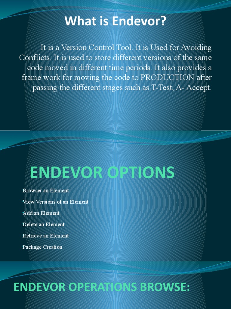 Overview of Endevor Tool Functions | PDF