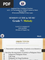 Session Guide in Music: Regional Mass Training of Teachers in K - 10 Curriculum On Critical Content in Music