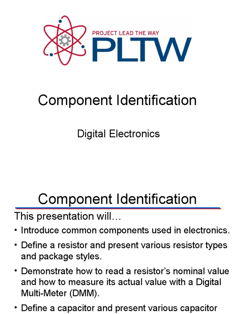 Component Identification: Digital Electronics | PDF | Resistor | Capacitor