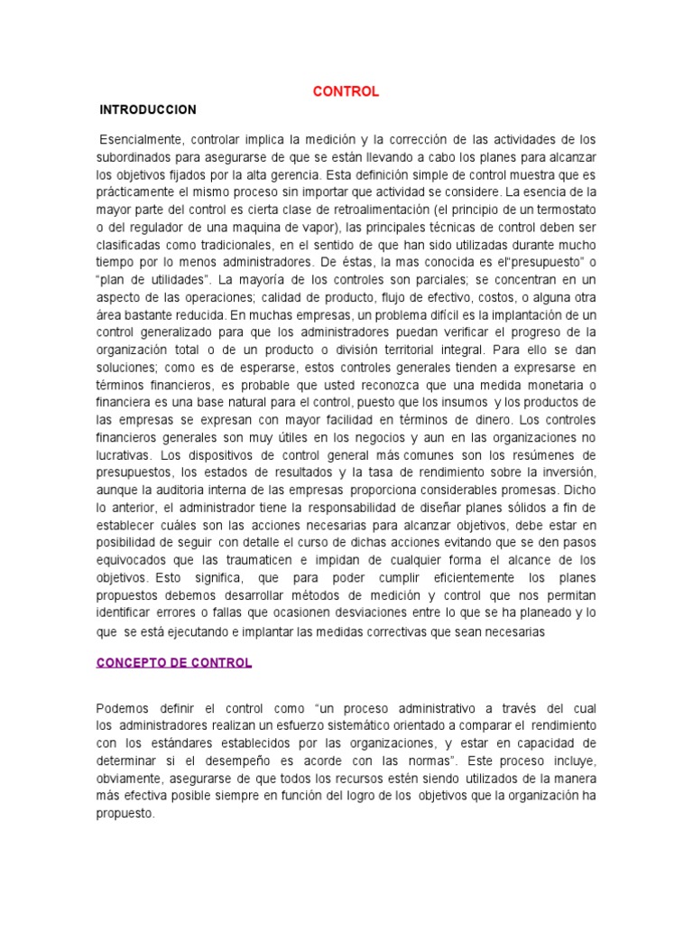 1 Control Estrategico, Tactico, Operativo | PDF | Realimentación ...