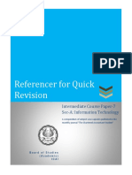 Referencer For Quick Revision: Intermediate Course Paper-7 Sec-A: Information Technology