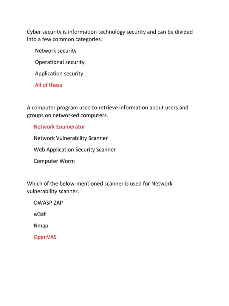 Cyber Security MCQ NOTES | PDF