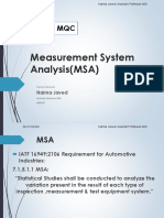 Measurement System Analysis (MSA) : IM-213 MQC