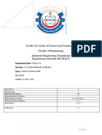 Jordan University of Science and Technology Faculty of Engineering Industrial Engineering Department Engineering Materials Lab (IE367)