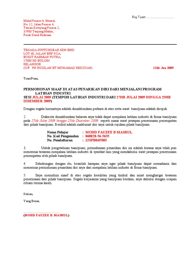Kumpulan Contoh Surat Kebenaran Sambung Belajar Terbaru 