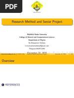 Research Method and Senior Project Questions and Answers