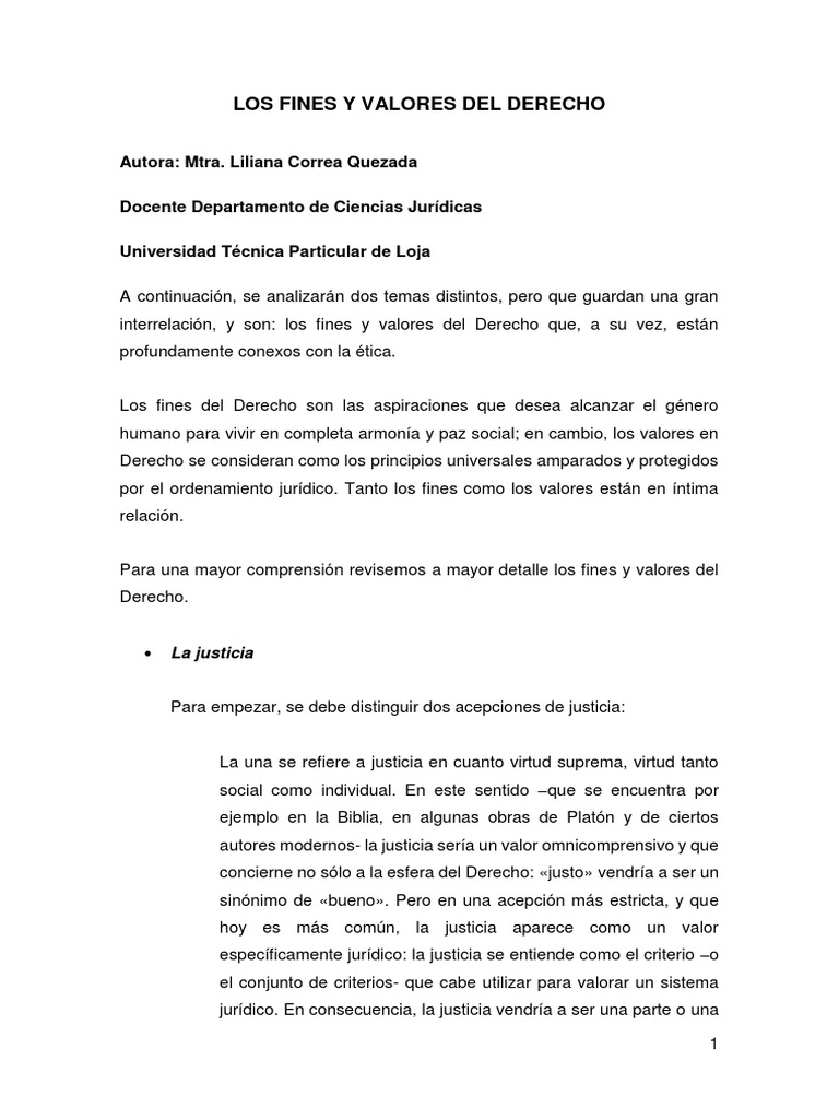 Fines y Valores del Derecho | PDF | Elecciones | Justicia