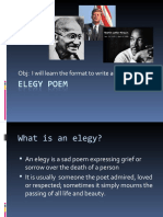 Obj: I Will Learn The Format To Write An Elegy Poem