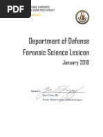 2018 - Department of Defense Forensic Science Lexicon