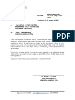 Carta Solicitud de Camara en Bandejon