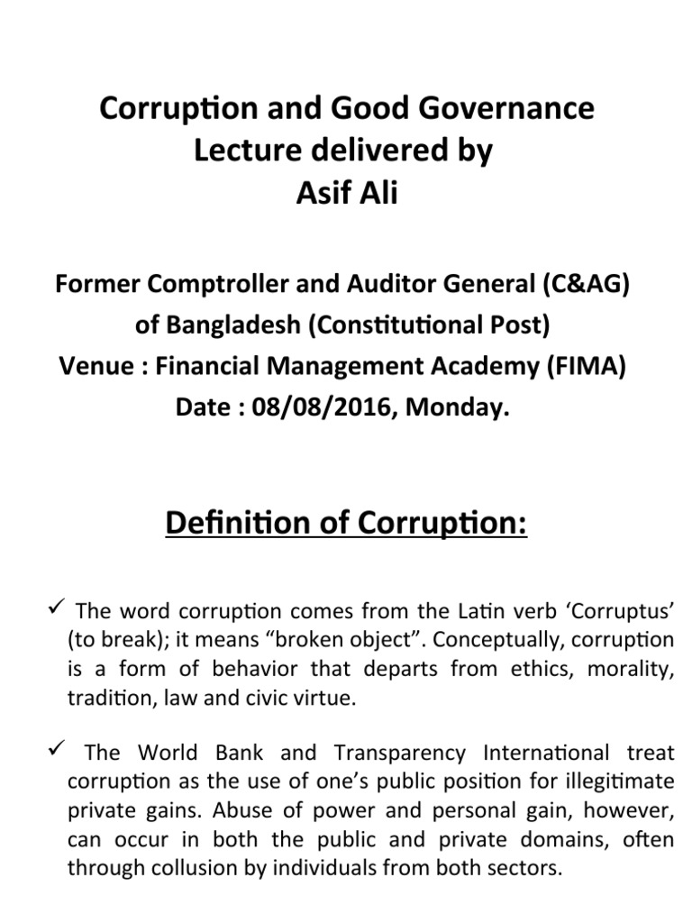 Corruption and Good Governance | PDF | Corruption | Good Governance