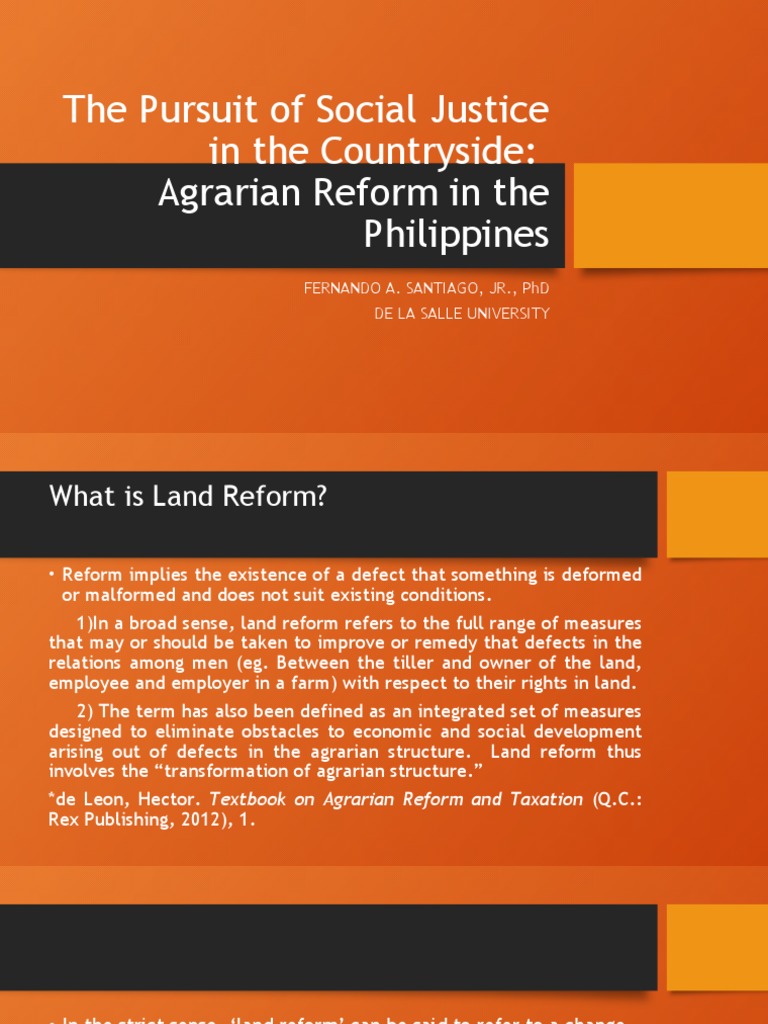 Agrarian Reform and Social Justice in the Philippines | PDF | Economies ...