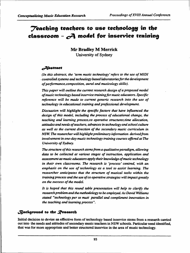 Music Technology Training for Educators | PDF | Teachers | Classroom