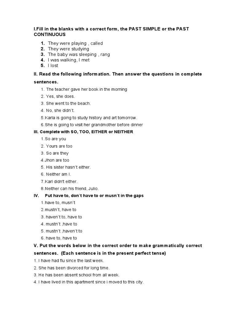 English Grammar Exercises Guide | PDF | Language Arts & Discipline ...