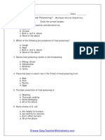 What Is Food Poisoning? - : Name: - Date: - Multiple Choice Questions