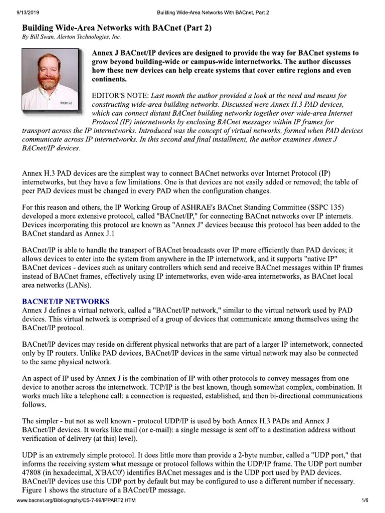Building Wide-Area Networks With BACnet, Part 2 | PDF