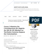 Cours 1 Histoire de l’architecture en Algérie au XIX et XX siècles_ Le territoire comme espace de colonisation _ ArchiGuelma