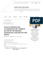 Cours 3 Histoire de L'architecture en Algérie Au XIX Et XX Siècles - Urbanisme Colonial Fin XIX Siècle - ArchiGuelma