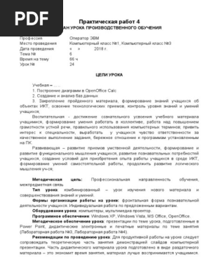 Разработки уроков производственного обучения по профессии 