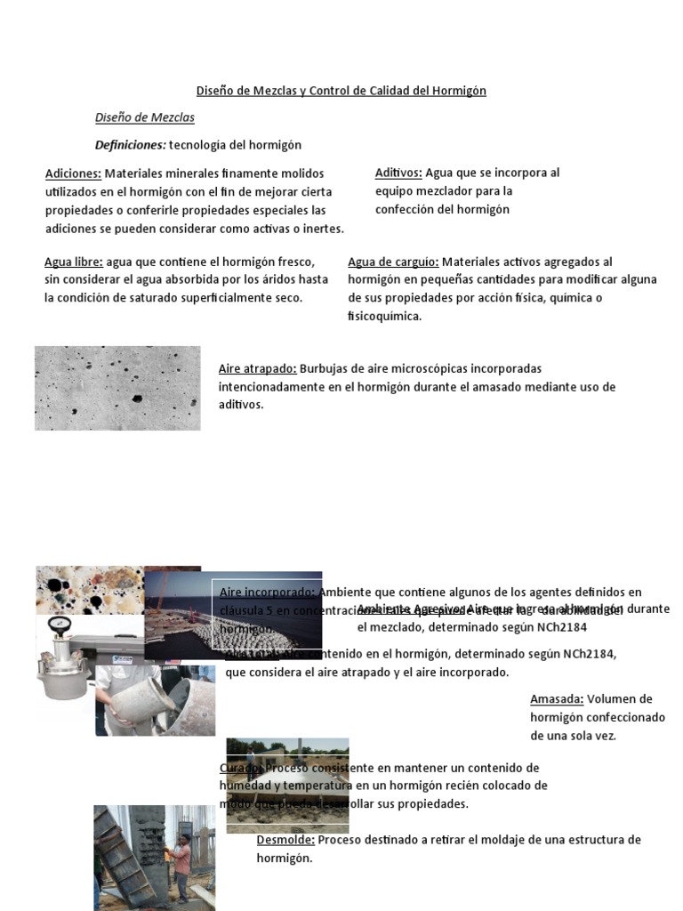Diseño y Control de Calidad del Hormigón | PDF | Hormigón | Cemento