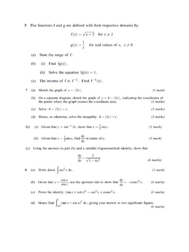 Math Test A Level | PDF