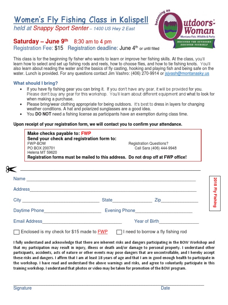 Women's Fly Fishing Class in Kalispell Snappy Sport Senter PDF Fly Fishing Business