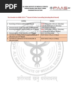 2018 - MBBS - Online Counselling - 1.0 - Important Dates