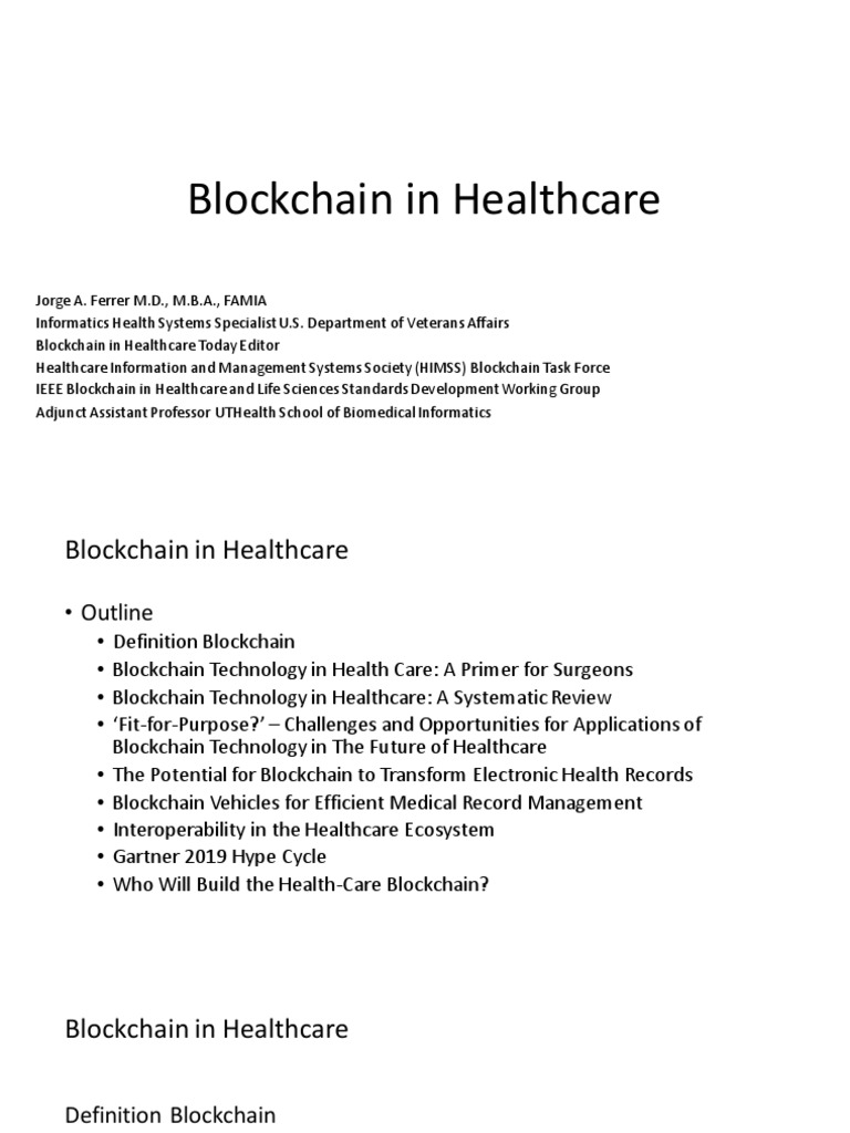 Blockchain Applications in Healthcare | PDF | Electronic Health Record ...