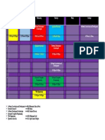 Weekly class schedule